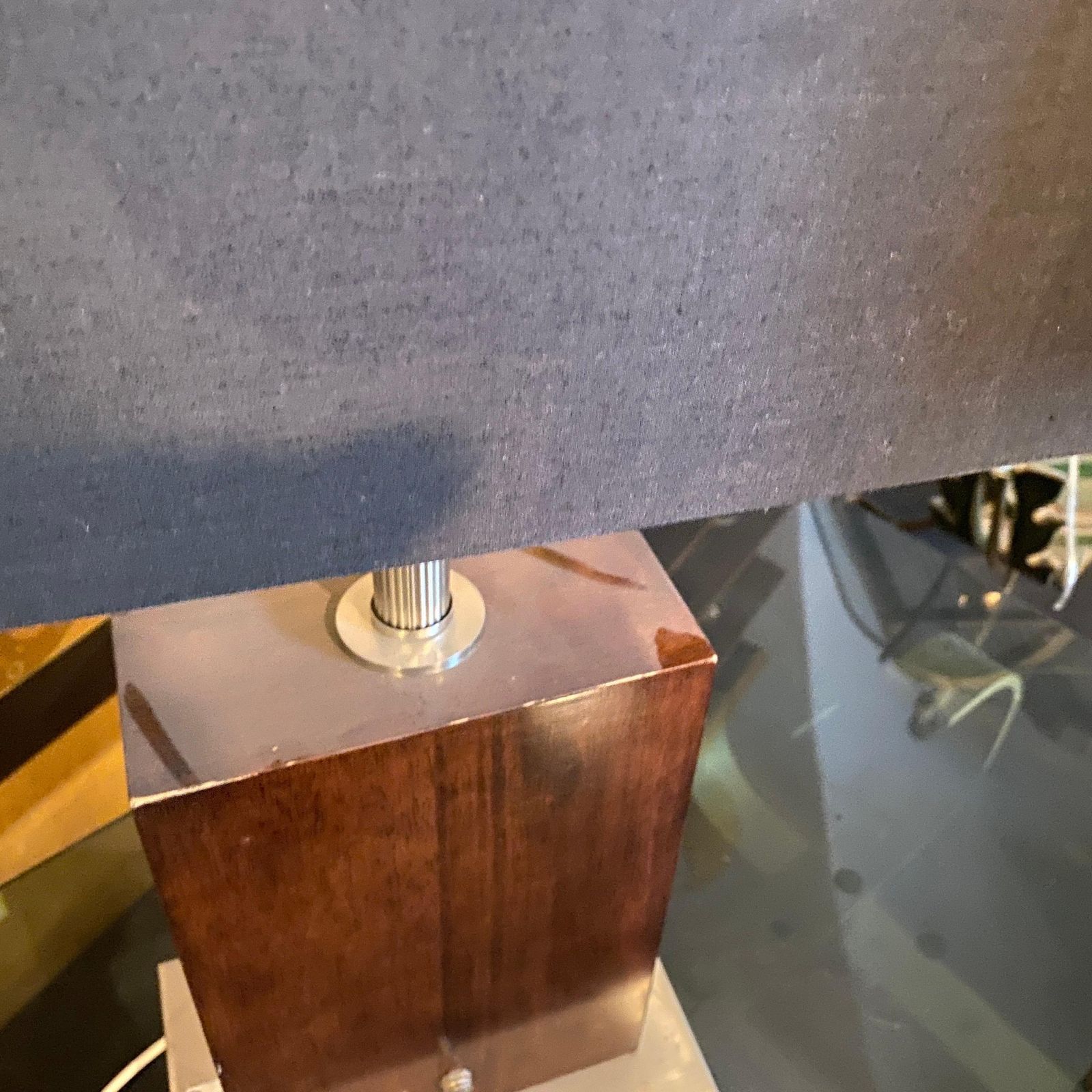 987.0 Set Of Two 1980s Modernist Wood And Metal Italian Table Lamps photo