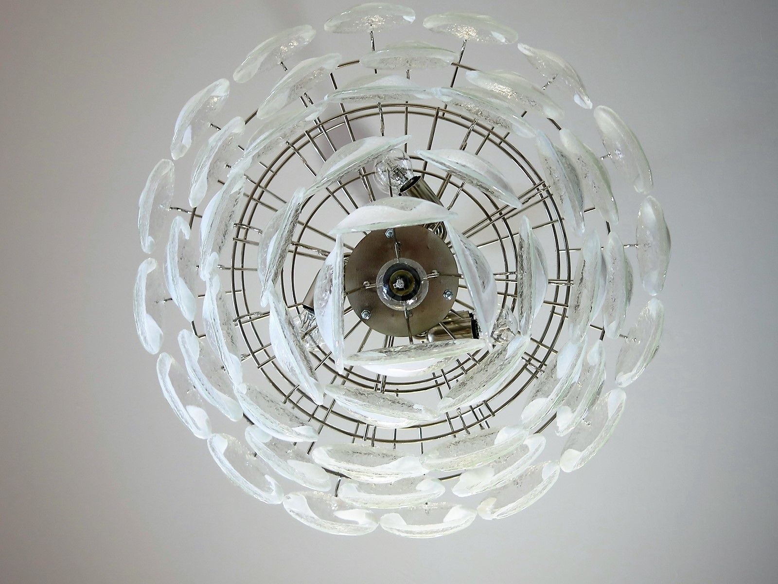1970's Murano Chandelier By Mazzega   50 Lattimo Glasses photo buy