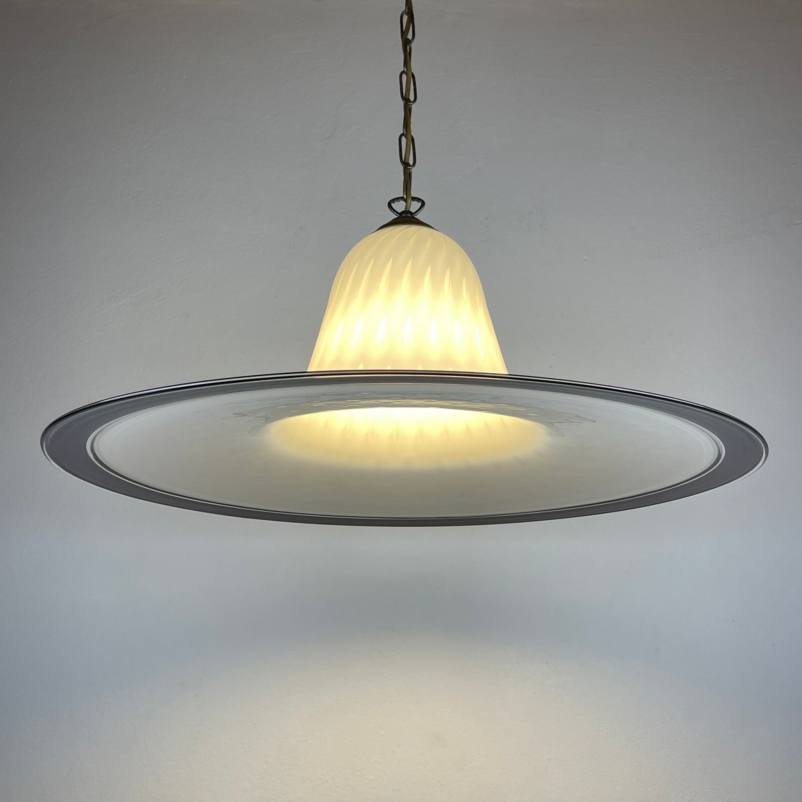 Vintage Murano Glass Pendant Lamp Vetri Murano 025 Italy 1970s photo Lighting