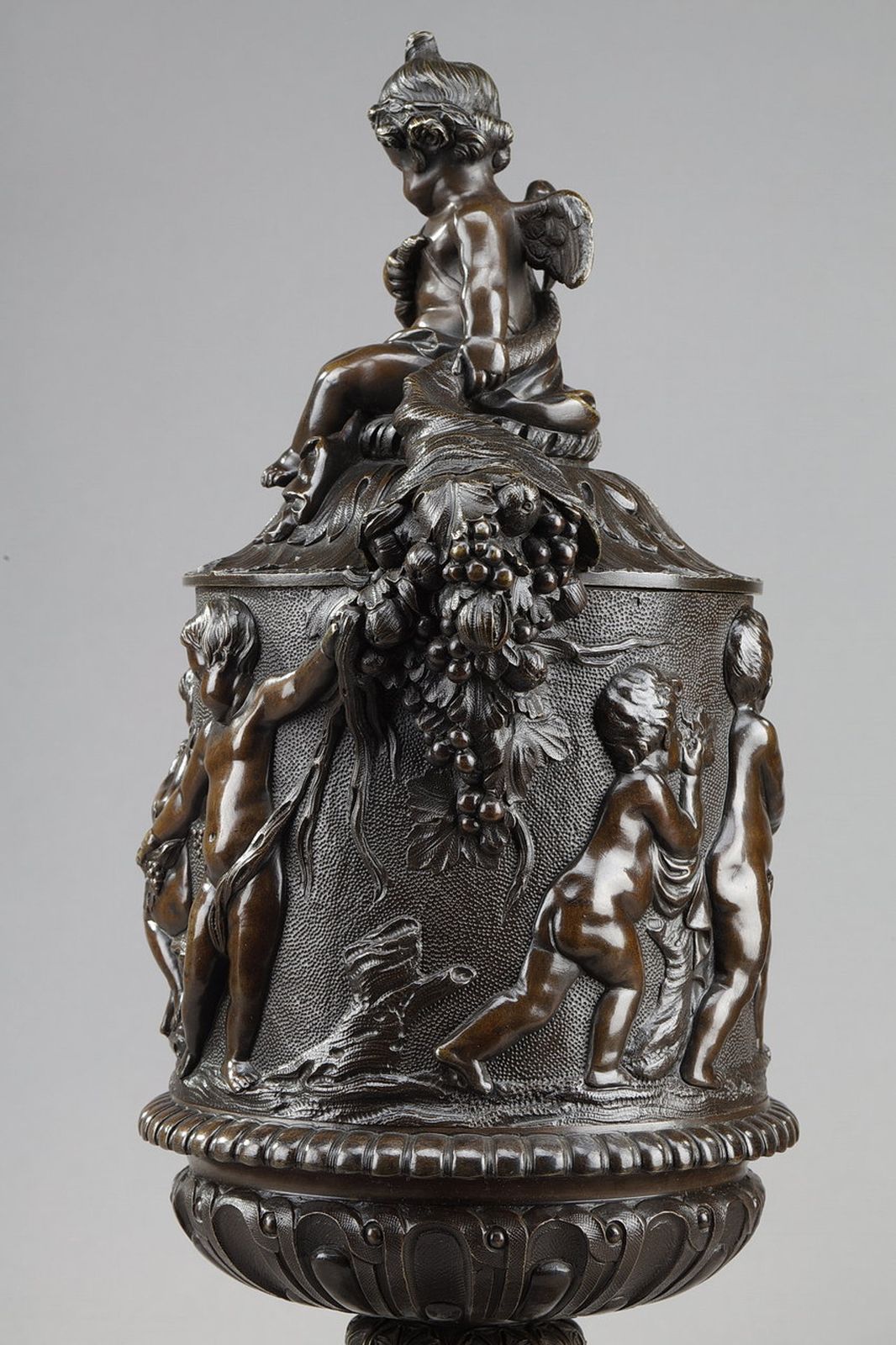 Bronze Vase With Harvesting Putti In The Gout Of Clodion, 19th Century photo 2436.0