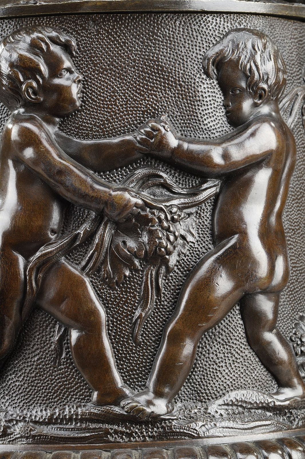 Home Decor Bronze Vase With Harvesting Putti In The Gout Of Clodion, 19th Century photo