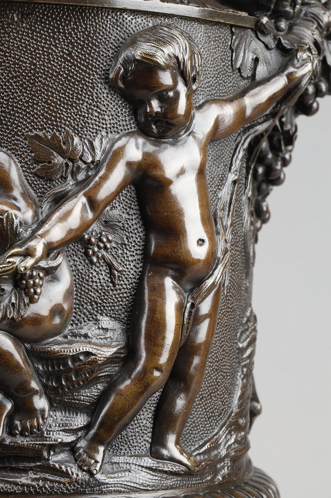 photo vinterior Bronze Vase With Harvesting Putti In The Gout Of Clodion, 19th Century