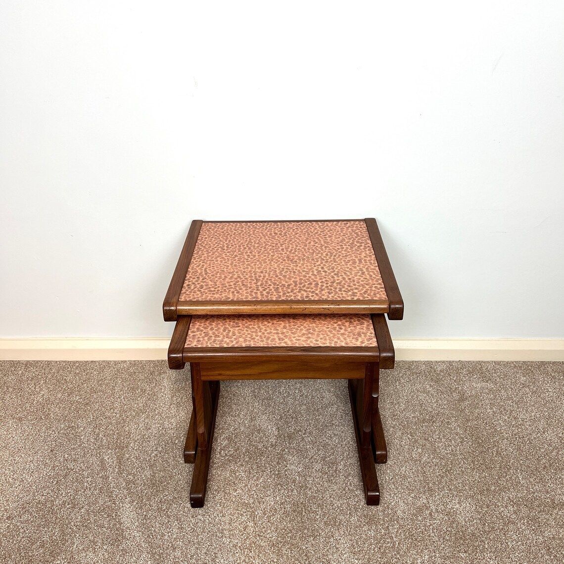 60s G Plan Hamered Copper Top Nest Of Tables photo Furniture