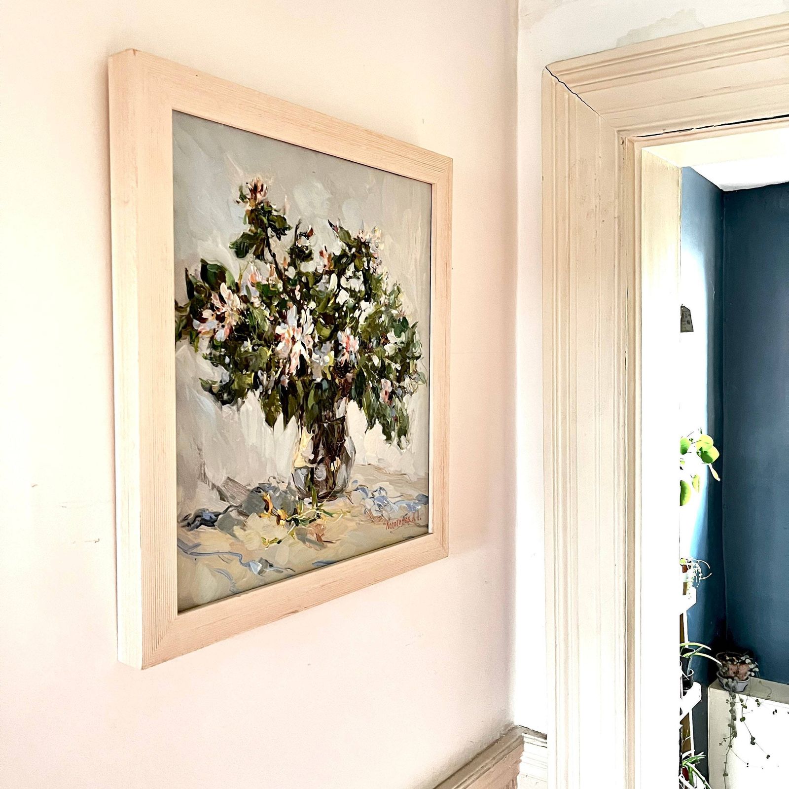 Framed Oil On Canvas Painting Of Flowers In A Vase By Alexander Kolotov.