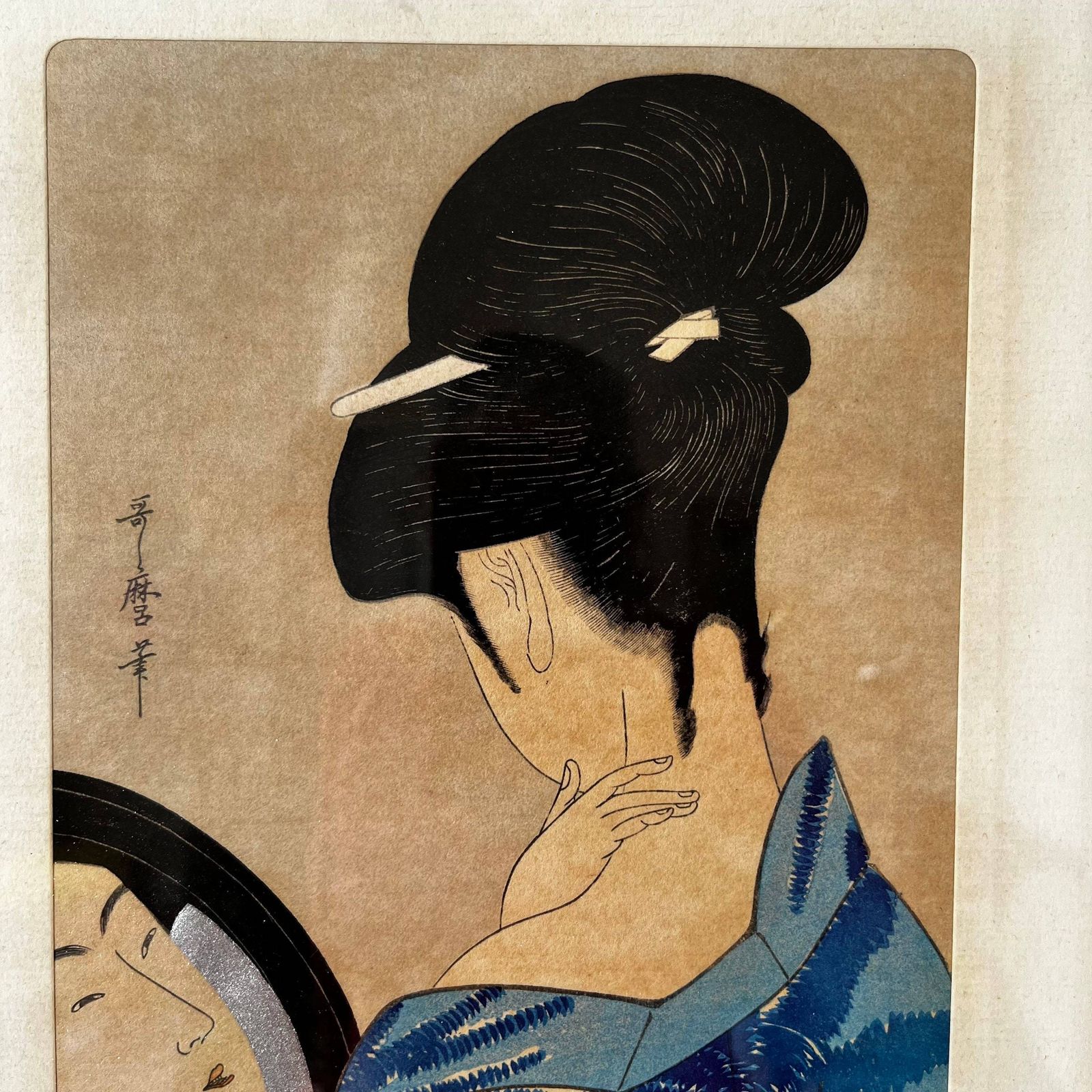 Japanese Woodcut Print Of Woman photo furniture