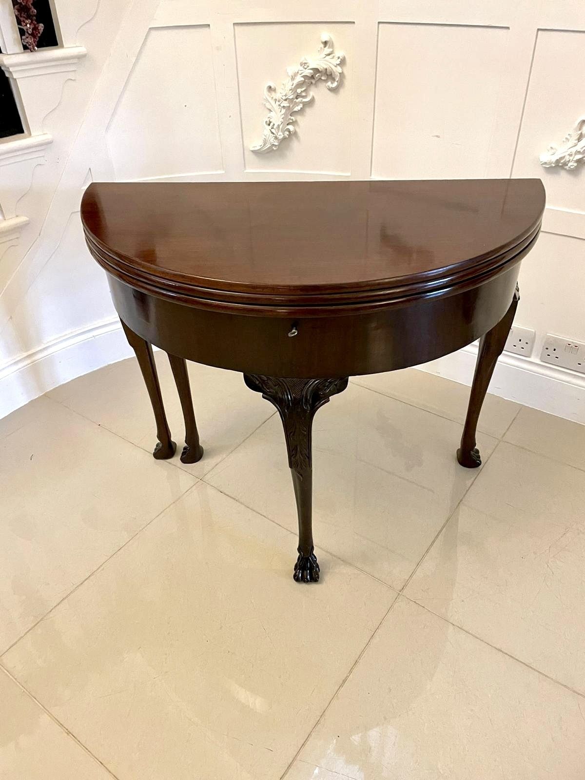 Unusual 18th Century Antique Quality Mahogany Irish Triple Top Card Table photo Furniture