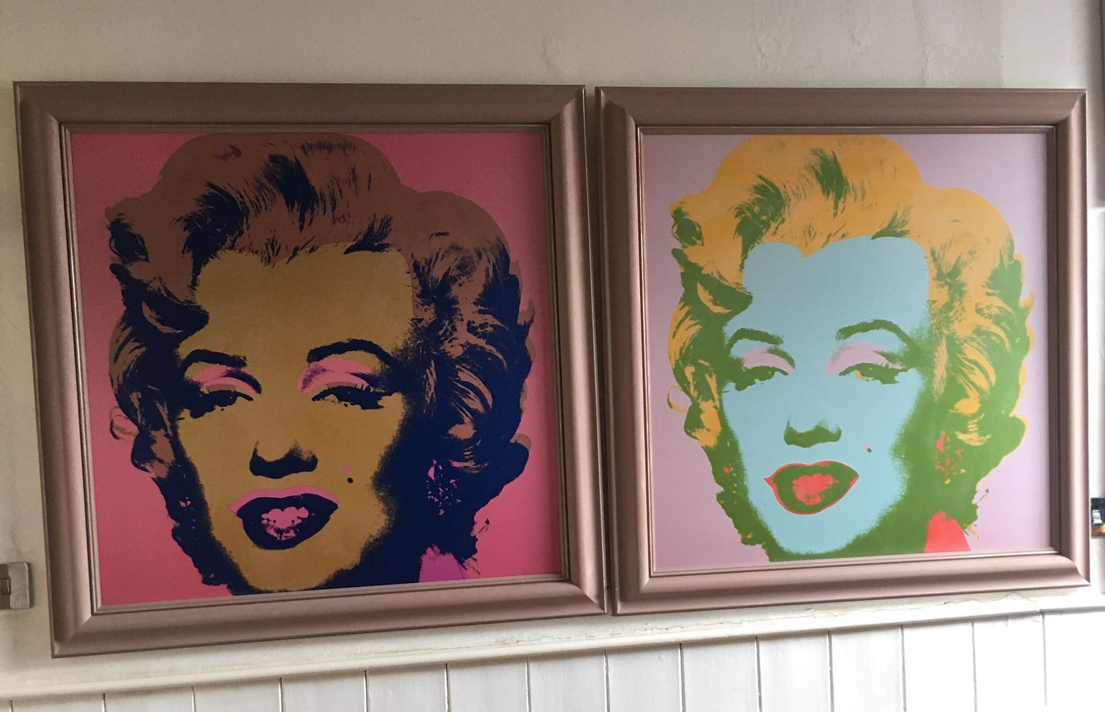 Large Framed Pop Art Print On Board Of Marilyn Monroe In The Style Of Andy Warhol photo furniture