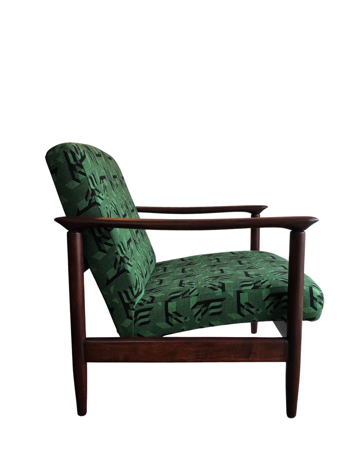 Green Jacquard Gfm 142 Armchairs By Edmund Homa, 1960s, Set Of 2 photo 1400.0