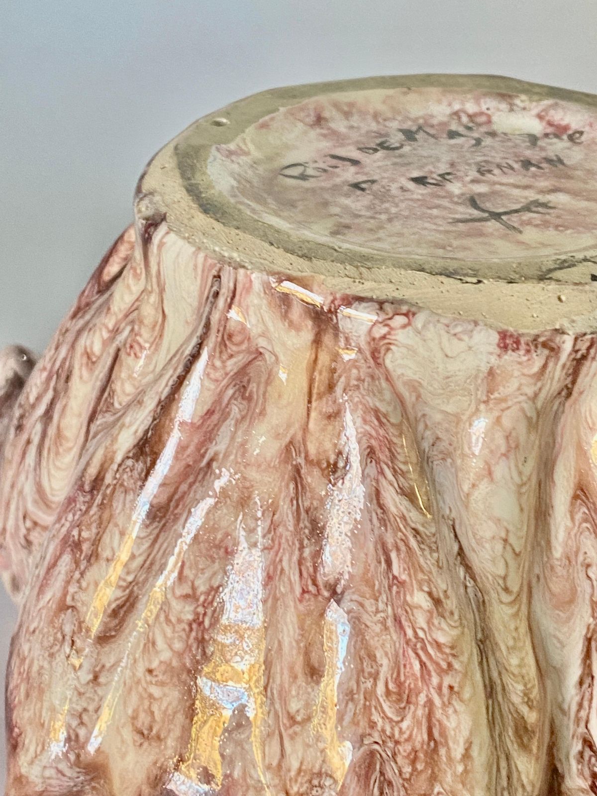 Ashtray, Vide Poche, In Ceramic, Pink Color, Holliwwod Regency, Italy 1960 photo Home Decor