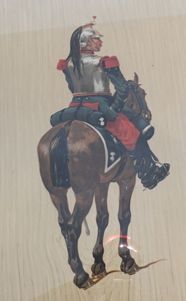 Set French Prints Soldiers Horseback Cavalry Legras Paris photo buy