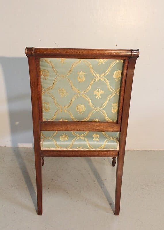 photo vintage Suite Of 3 Mahogany Armchairs, Louis XVI Style – Mid 20th Century