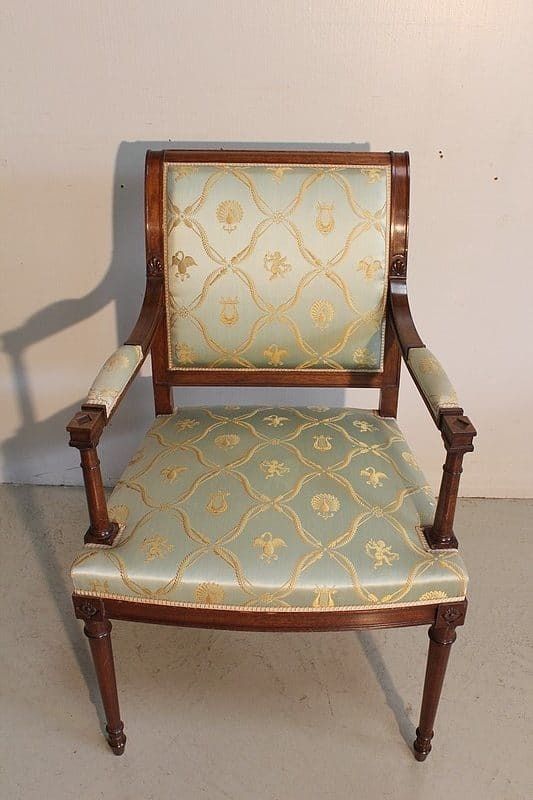 Suite Of 3 Mahogany Armchairs, Louis XVI Style – Mid 20th Century photo Furniture