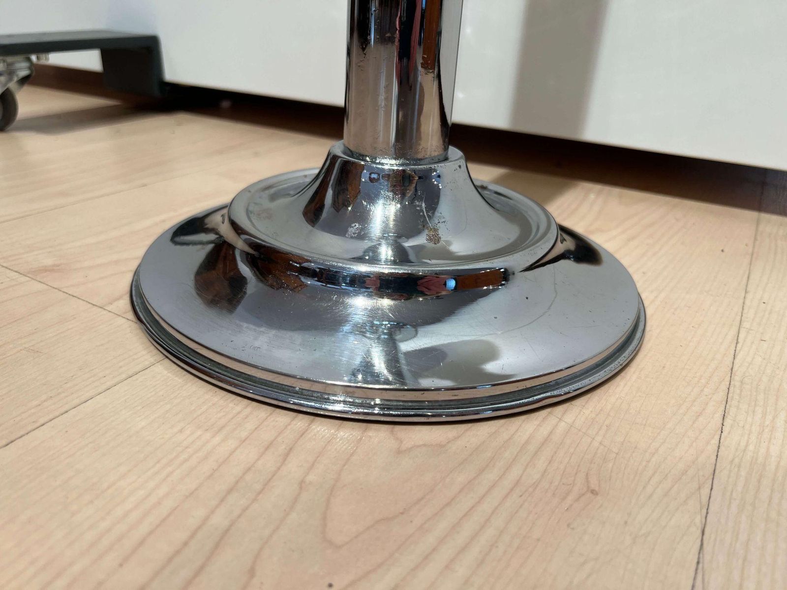 Art Deco Standing Ashtray, Polished And Chromed Metal, Switzerland, Circa 1930 photo buy
