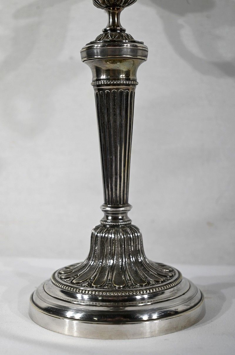 1220.55 Pair Of Silver Bronze Candlesticks   Late 19th Century photo