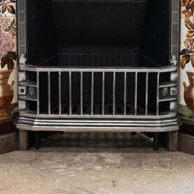 Antique Polished Cast Iron Fireplace Insert With Tiles photo Home Fixtures