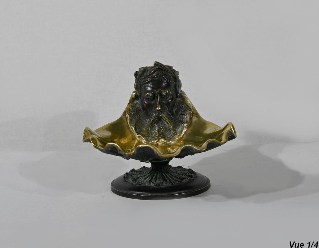 Inkwell In Bronze With Double Patina   2nd Part Of The 19th Century photo Home Decor