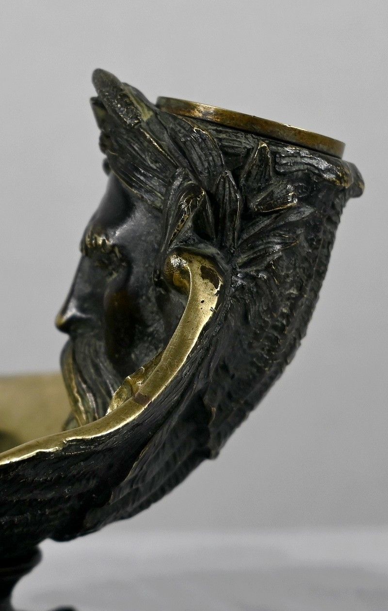 photo furniture Inkwell In Bronze With Double Patina   2nd Part Of The 19th Century