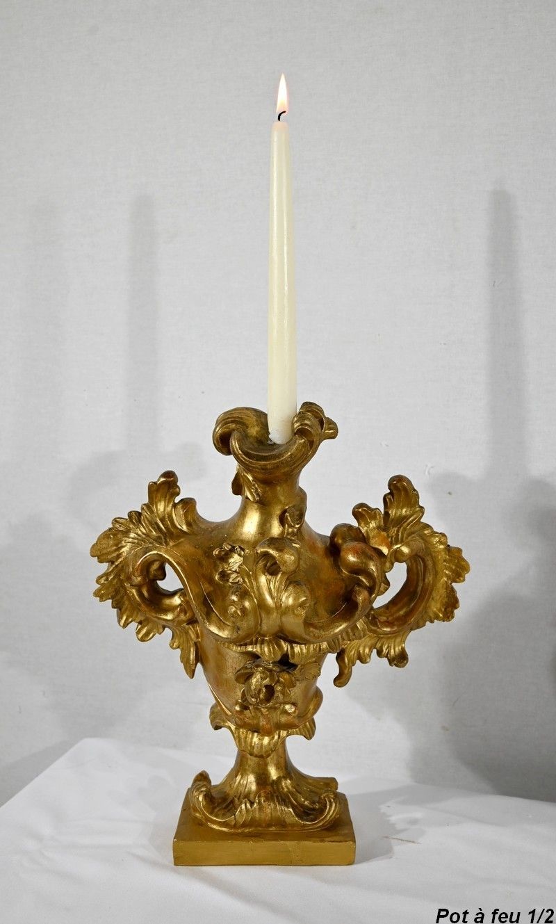 Florentine Fire Pots In Golden Linden   Late 18th Century photo Home Decor