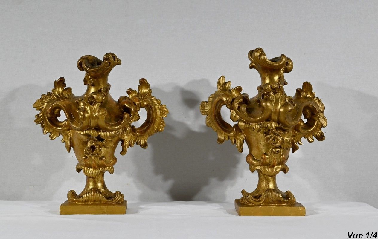 1884.9 Florentine Fire Pots In Golden Linden   Late 18th Century photo