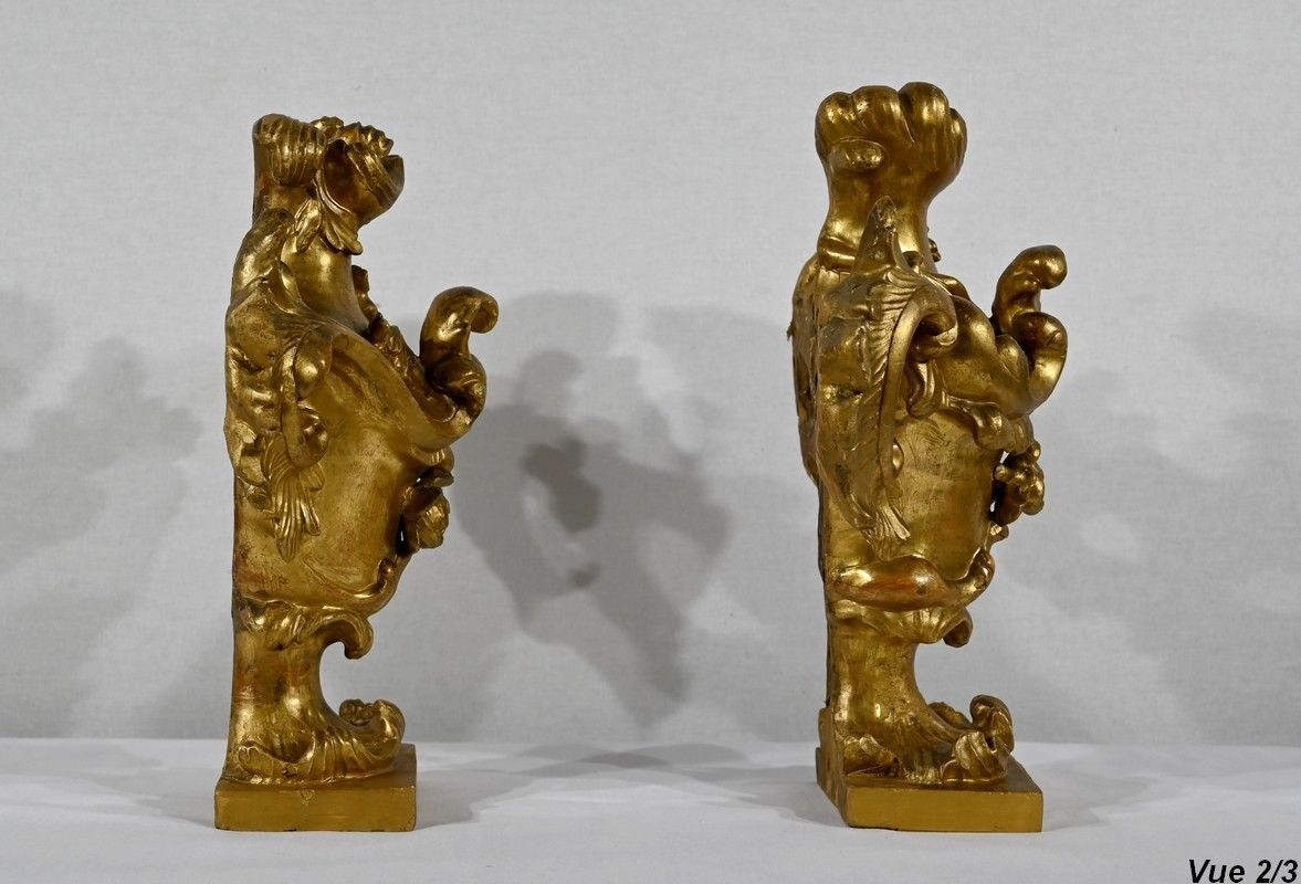 photo vinterior Florentine Fire Pots In Golden Linden   Late 18th Century