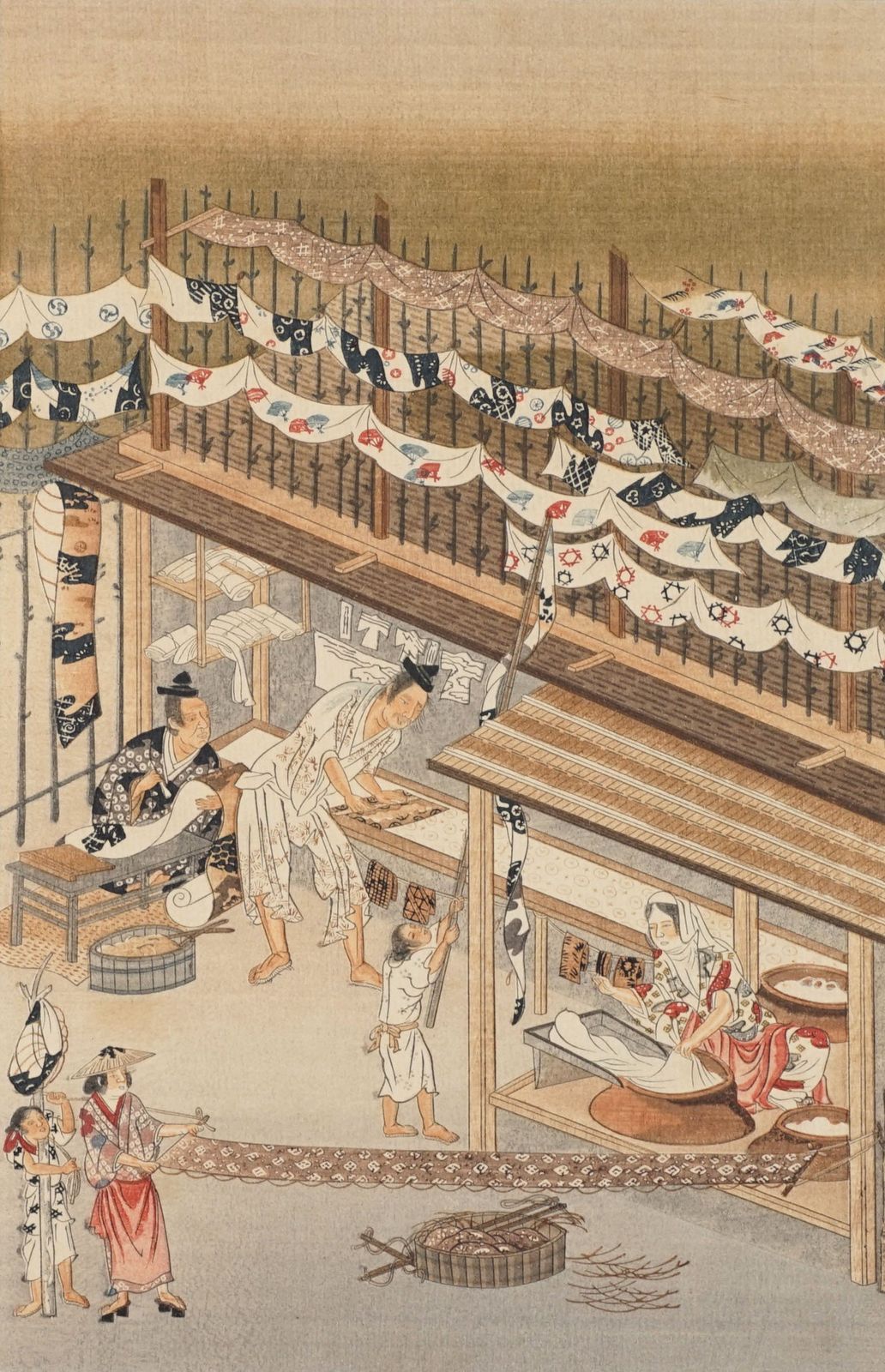 Artisans At Work, Japanese Woodblock After Kano Yoshinobu