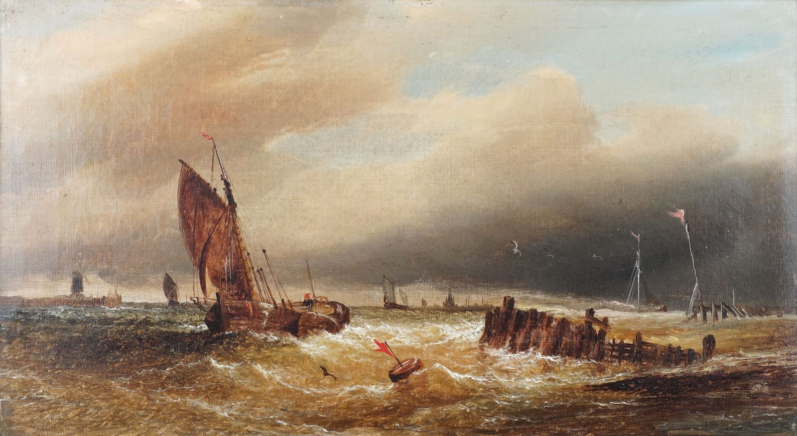 Fishing Boat Off Sheerness, George Stainton, Oil On Canvas