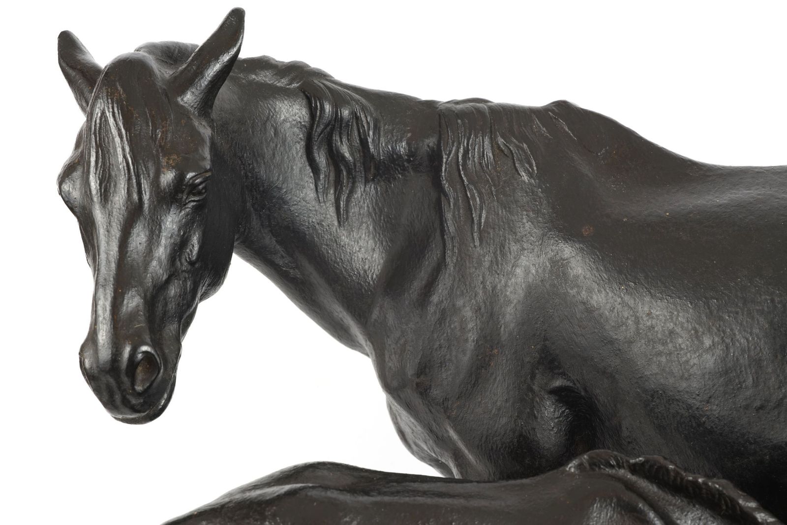 Mare With Foal, After Peter Clodt Von Jurgensburg, 1962 Kasli Iron Figure photo Art