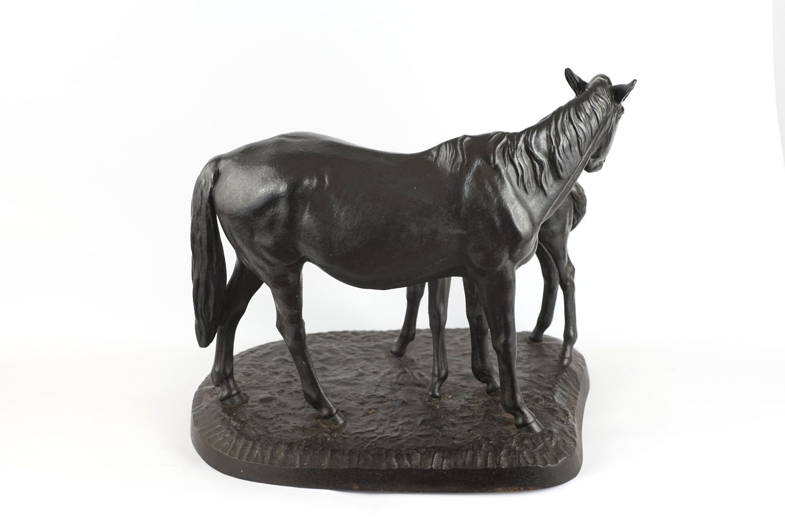 Mare With Foal, After Peter Clodt Von Jurgensburg, 1962 Kasli Iron Figure photo 440.0