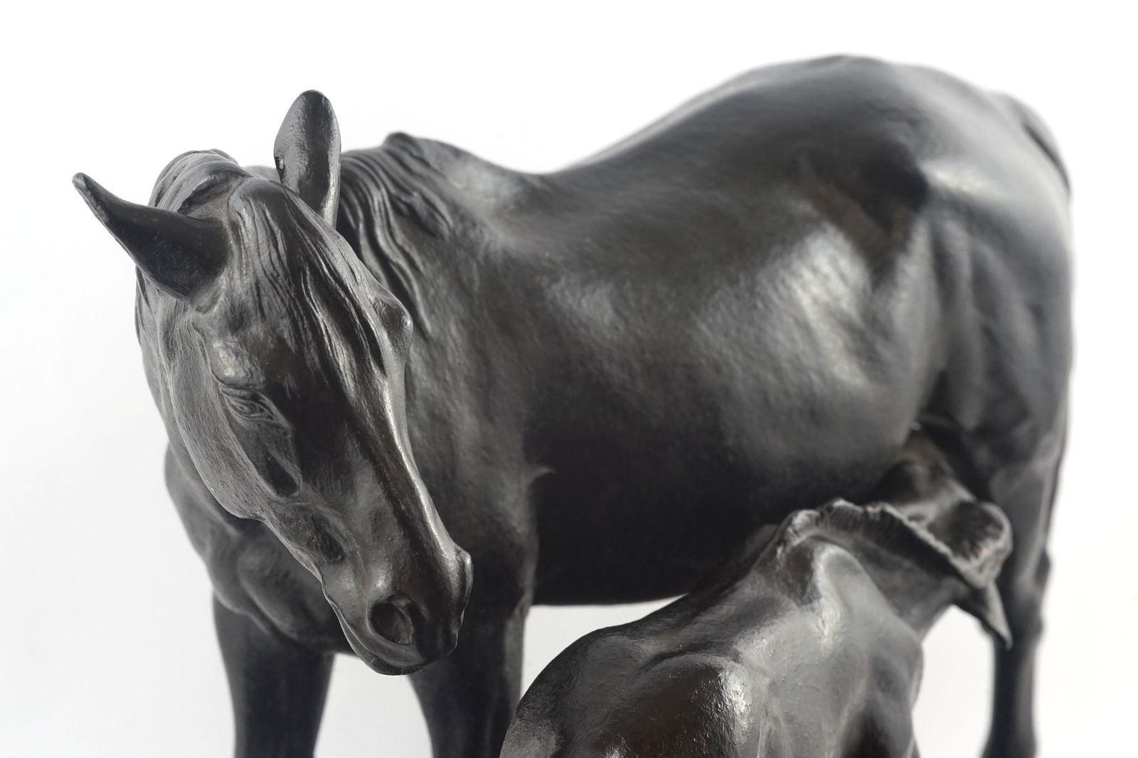 Mare With Foal, After Peter Clodt Von Jurgensburg, 1962 Kasli Iron Figure photo buy