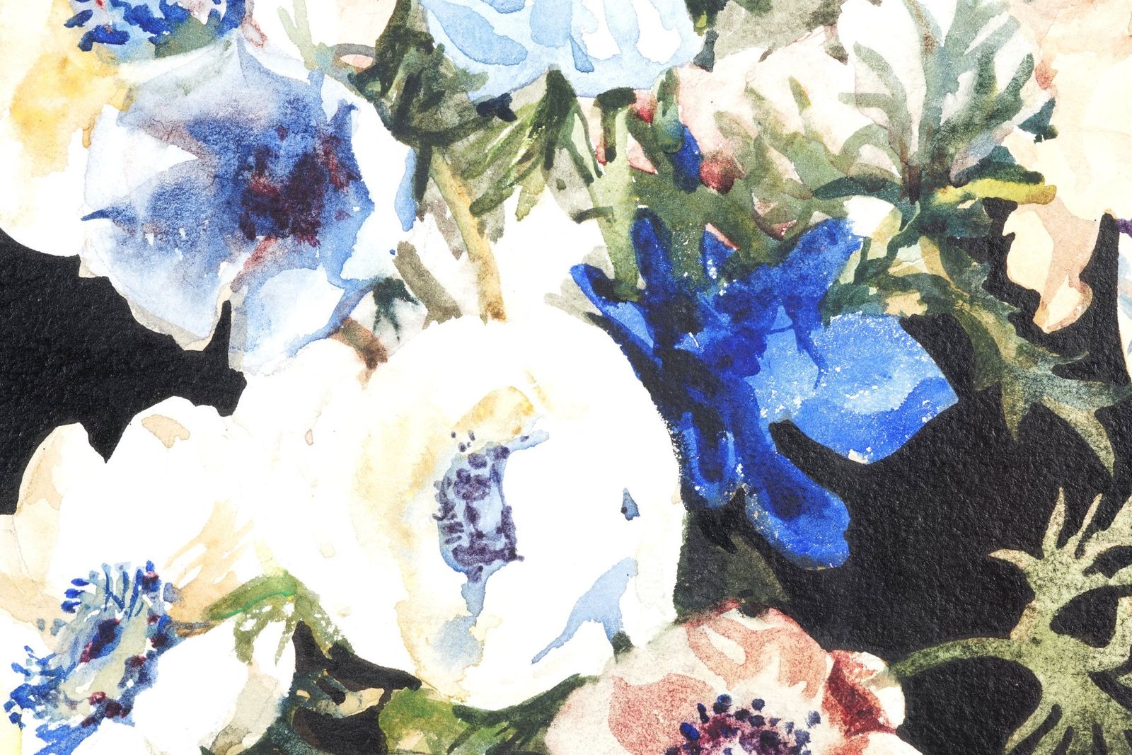 Still Life Of Anemones In Vase, Watercolour And Gouache By Amy Reeve Fowkes photo for sale