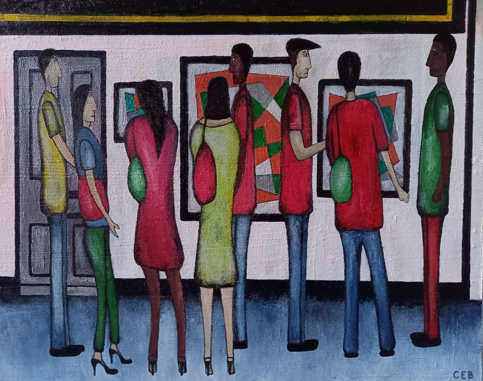 The Gallery.  Figurative Oil Painting By Christopher Barrow