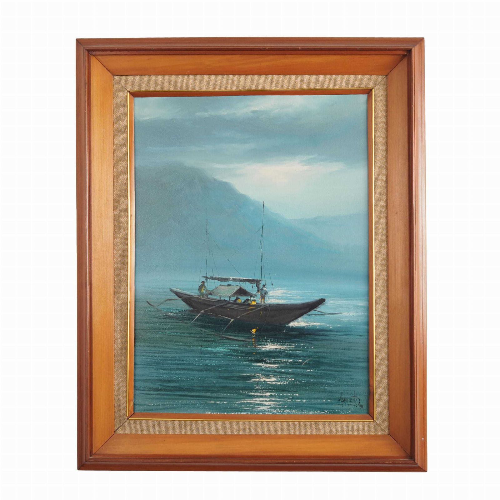 Painting „The Night Fishing”, Scandinavian Design, 1970s