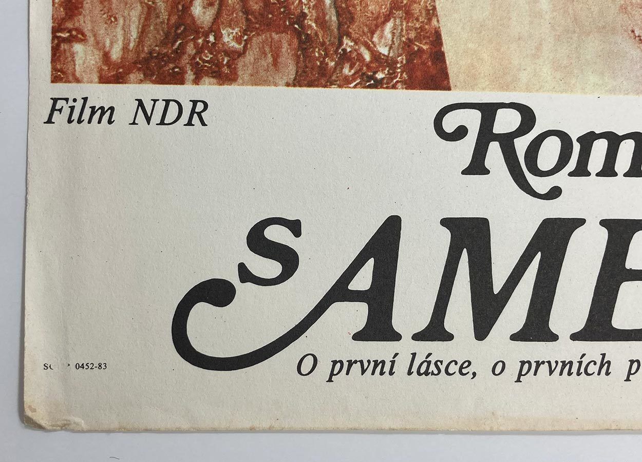 Original Film Poster, Romance With Amelie, Miroslav Floch, 1983, Genuine Czech Vintage Print photo Art