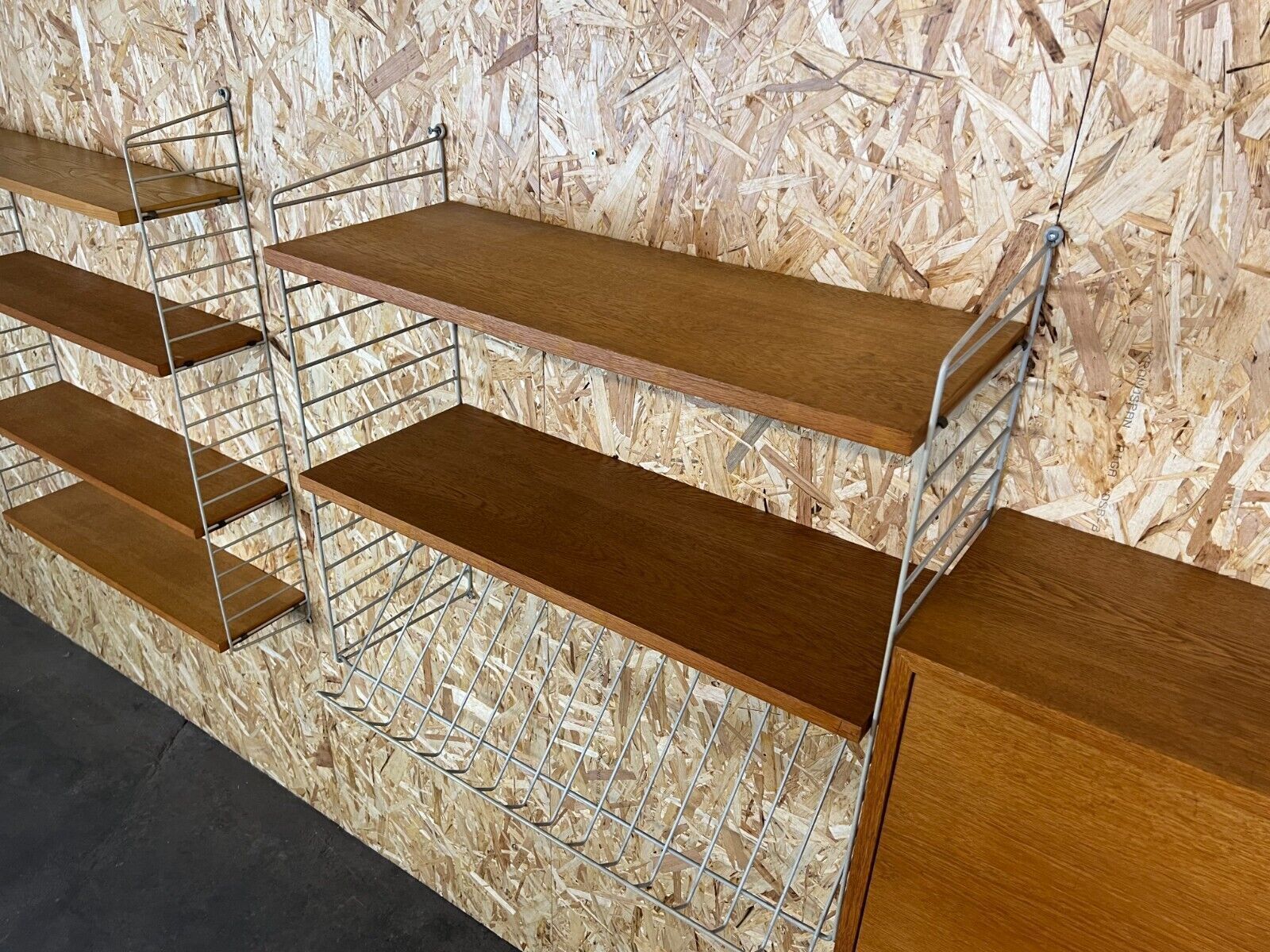 Furniture 60's 70's Oak String Shelf Module By Kajsa And Nils Nisse Strinning Sweden photo
