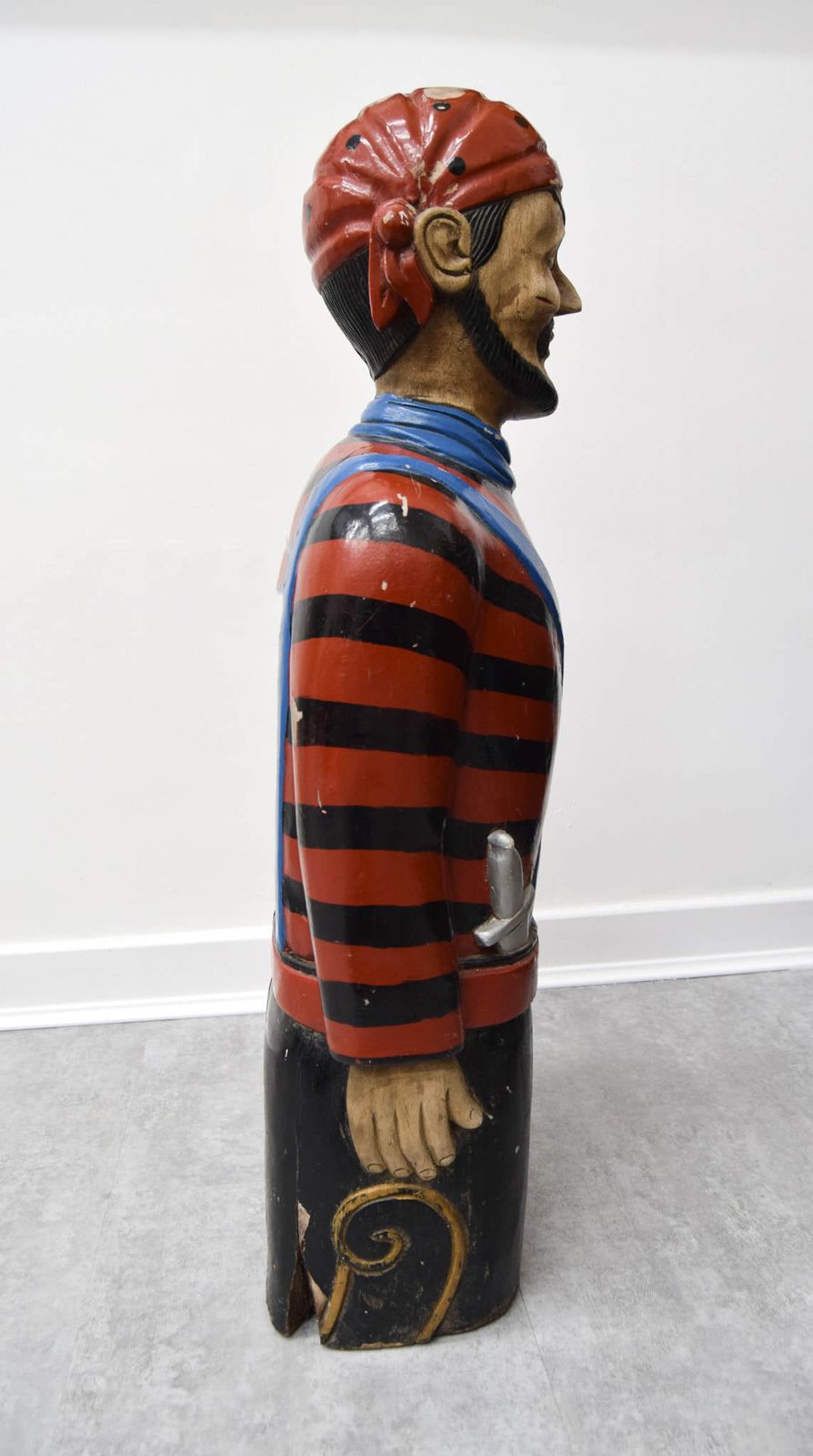 Hand Painted & Carved Late 19th Century Figure Head, In The Form Of A Pirate photo buy