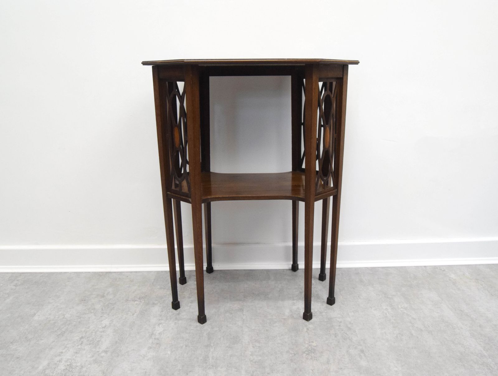 Edwardian Inlaid Mahogany Sheraton Revival Occasional Table photo buy