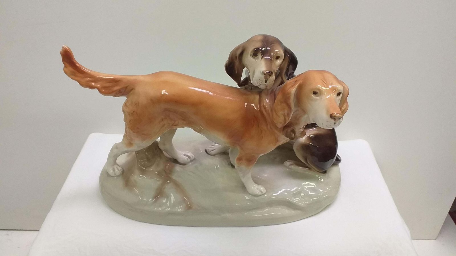 1960 Porcelain Sculpture Of Dogs Czechoslovakia photo furniture
