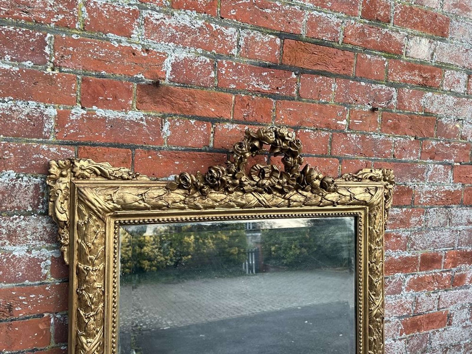 A Stunning Large Antique French 19th C Gilt Leaf Framed Mirror. photo 895.0