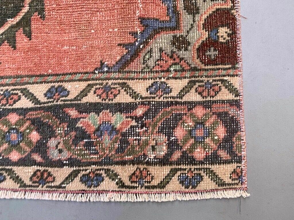 Distressed Turkish Runner 398x81 Cm Wool Vintage Tribal Rug photo for sale