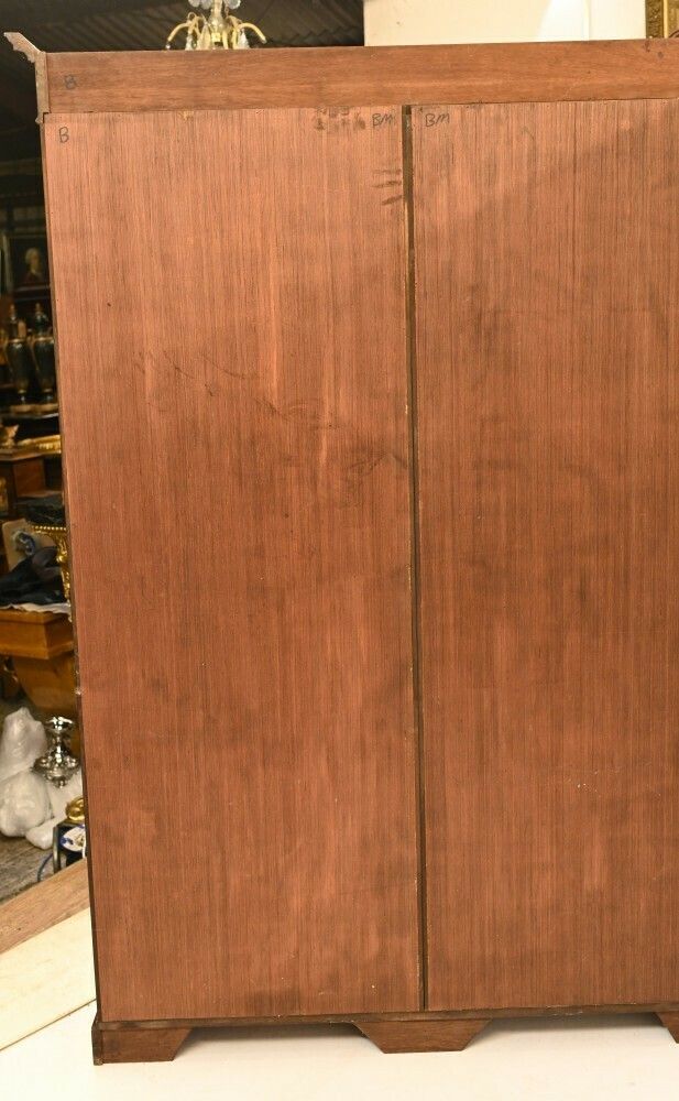 Mahogany Bookcase   Double English Sheraton Inlay Open Fron photo 1450.0