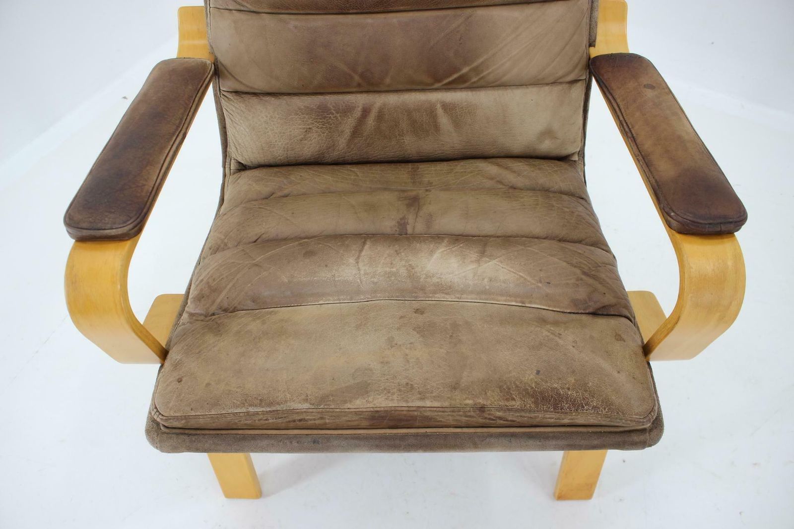 1577.0 1970s Pair Of Yngve Ekström  Contino  Leather Armachair Sweden photo