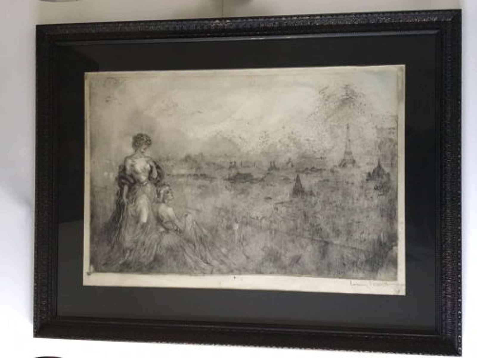 Louis Icart 'Two Women Overlooking Paris' C.1920
