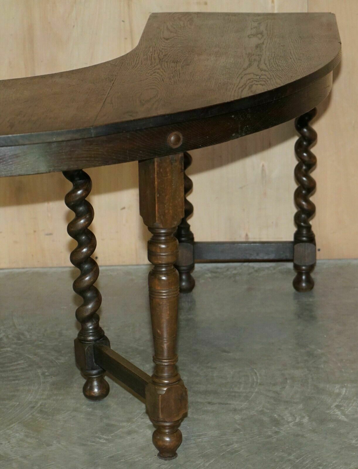 Rare & Collectable Antique Jacobean Revival Barley Twist Leg English Hunt Table photo for sale