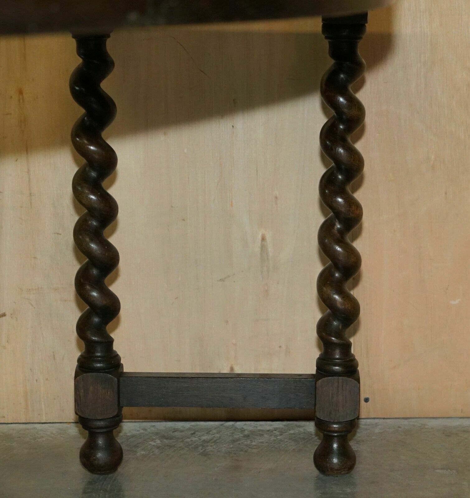 Rare & Collectable Antique Jacobean Revival Barley Twist Leg English Hunt Table photo vintage
