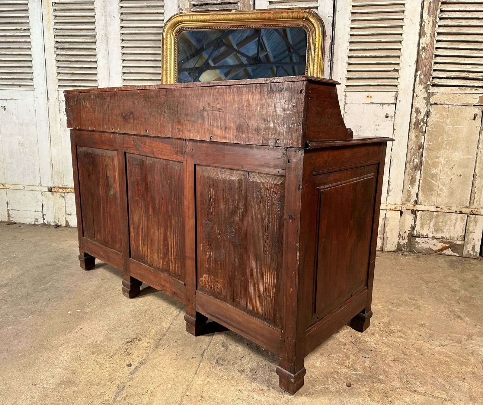 Rare Early Antique French Provincial Château Estate Managers Oak & Walnut Counter/Desk/Console Circa 1700 photo furniture