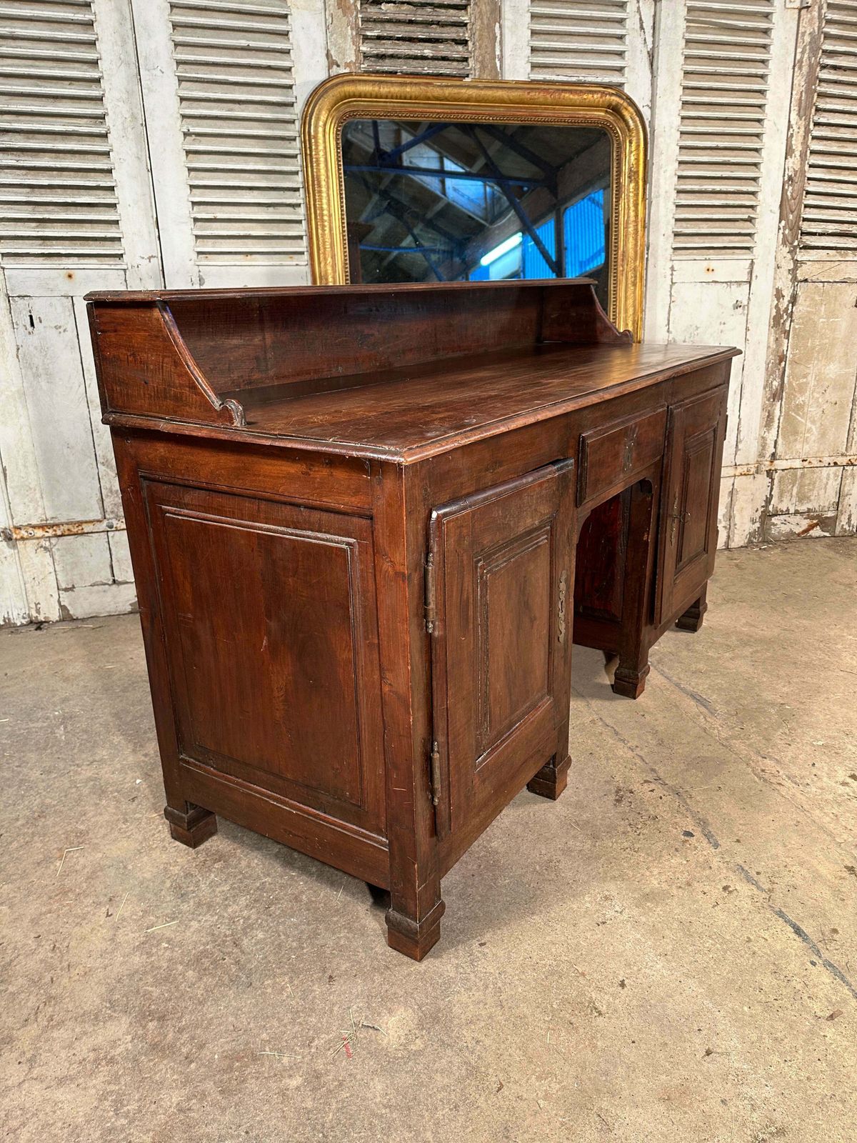 photo furniture Rare Early Antique French Provincial Château Estate Managers Oak & Walnut Counter/Desk/Console Circa 1700
