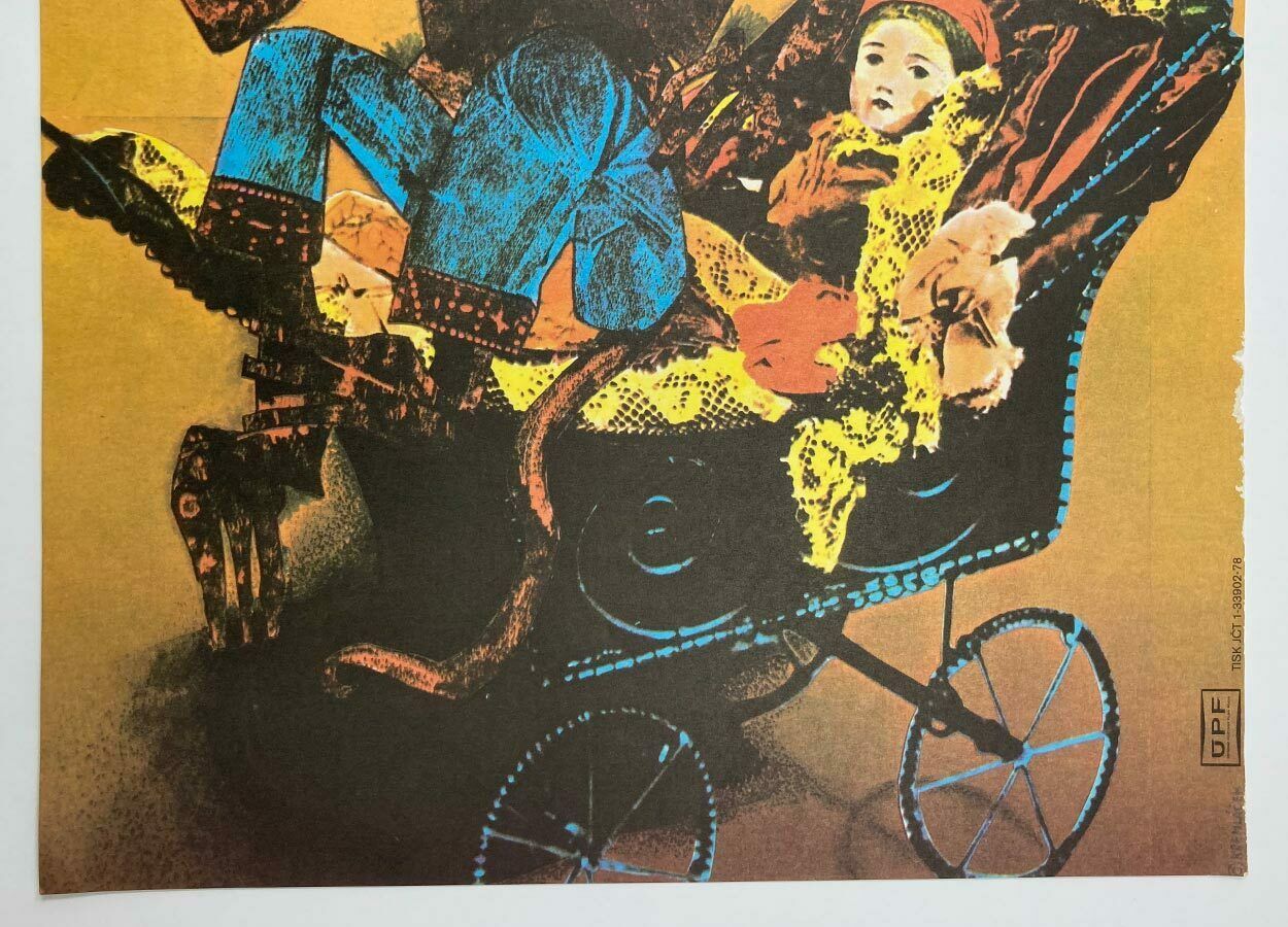 Original Film Poster, Adventures With Nuki, Ivan Kremláček, 1975, Genuine Czech Vintage Print photo Art