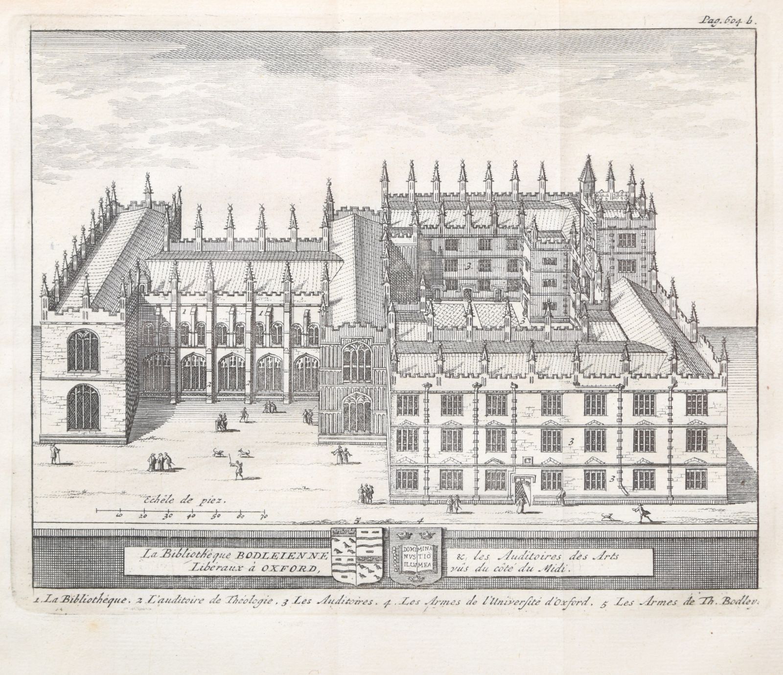 Pieter Van Der Aa (1659 1733), After David Loggan (1634–1692) The Bodleian Library, Oxford (1727) photo vinterior