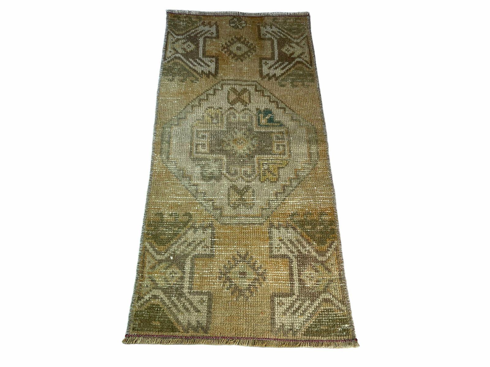 Traditioneel Turks Anatolisch Tapijt, Vintage Anatolisch Turks Tapijt 90 X 41 Cm
