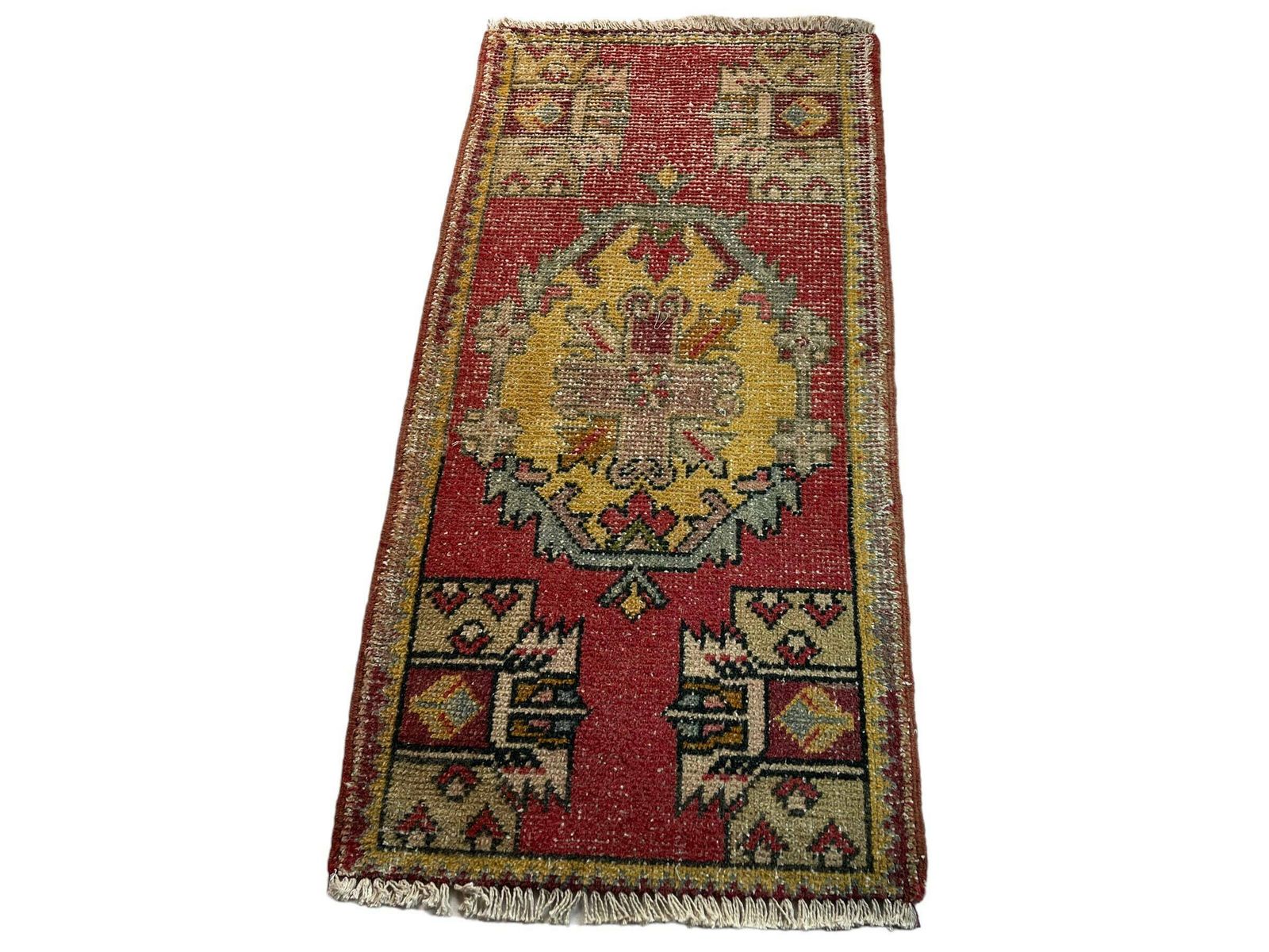 Traditioneel Turks Anatolisch Tapijt, Vintage Anatolisch Turks Tapijt 102 X 53 Cm photo for sale